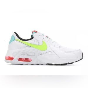 Nike Air Max White with Neon Green and Pink Accents